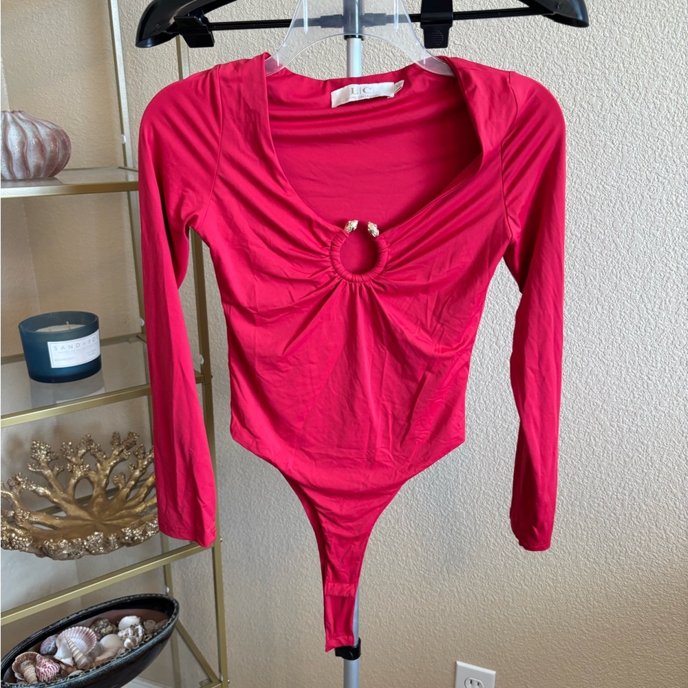 Lizette Collection Red‎ and Gold Bodysuit Medium